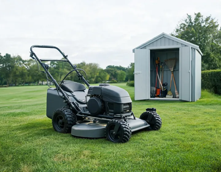 Commercial mower ready for a professional grounds route